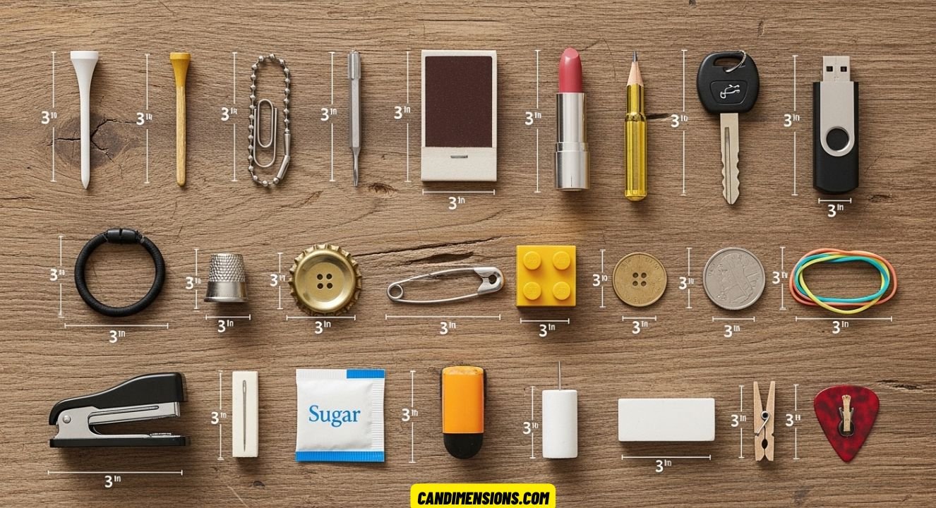 24 Daily-Use Items Measuring 3 Inches Long (Real-Life Size)